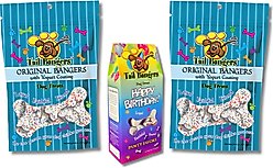 Tail Bangers Happy Birthday Gift Pack Peanut Butter & Honey Crunchy Dog Treats, 3 count