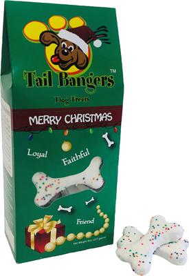 Show full view: Tail Bangers Merry Christmas Bone & Christmas Caddy Peanut Butter & Honey Crunch Dog Treats, 2 count slide 3 of 9