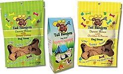 Tail Bangers Camping Variety Pack Peanut Butter, Peanut Butter with Yogurt, Cheddar & Bacon Crunchy Dog Treats, 3 count