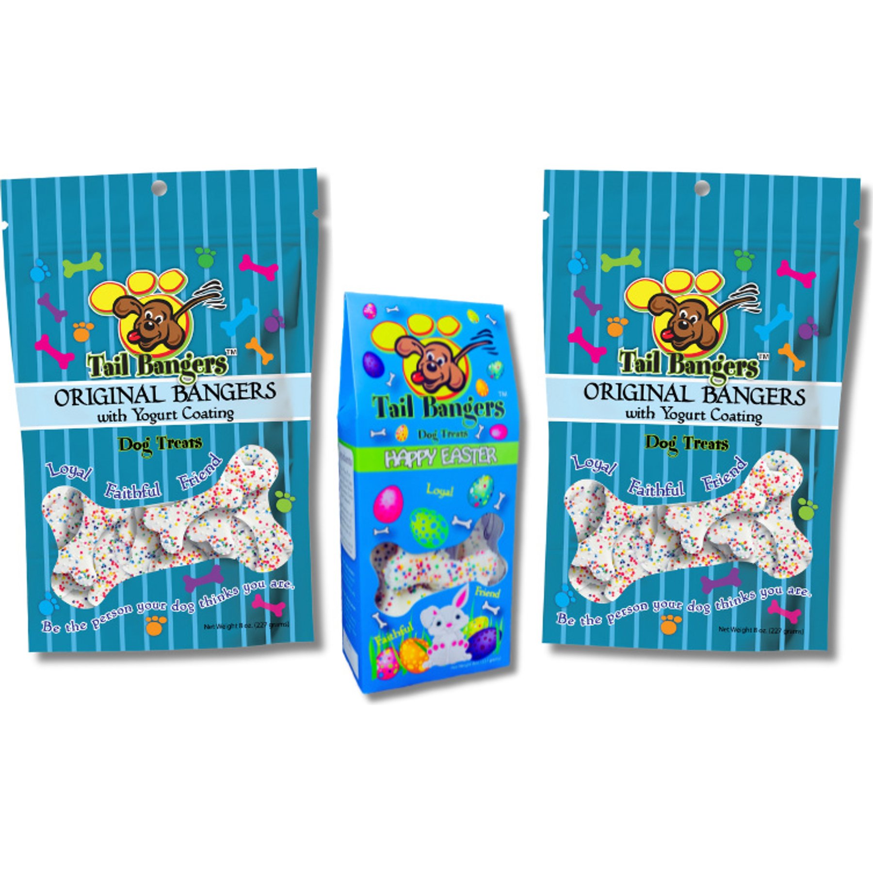 Tail Bangers Easter Gift Pack Peanut Butter & Honey Crunchy Dog Treats, 3 count