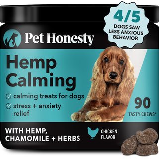 Pet Honesty Calming Hemp Chicken Flavored Calming & Anxiety Chews Supplement for Dogs, 90 count slide 1 of 9
