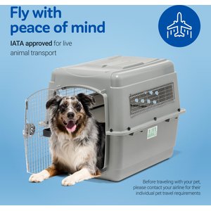Petmate Sky Dog & Cat Kennel, Gray, 36-in, 50-70-lbs