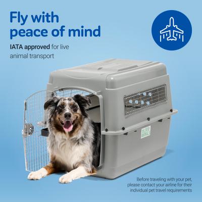 Show full view: Petmate Sky Dog & Cat Kennel, Gray, 36-in, 50-70-lbs slide 6 of 14