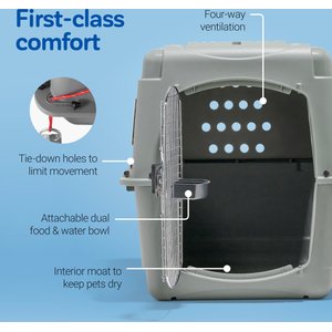 Petmate Sky Dog & Cat Kennel, Gray, 36-in, 50-70-lbs