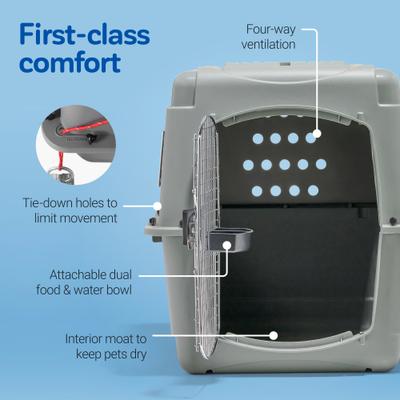 Show full view: Petmate Sky Dog & Cat Kennel, Gray, 36-in, 50-70-lbs slide 5 of 14