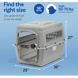 Petmate Sky Dog & Cat Kennel, Gray, 36-in, 50-70-lbs