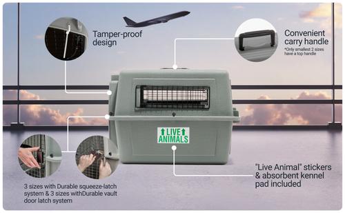 Show full view: Petmate Sky Dog & Cat Kennel, Gray, 21-in, up to 15-lbs slide 7 of 11