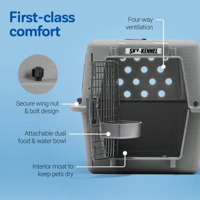 Show full view: Petmate Sky Dog & Cat Kennel, Gray, 21-in, up to 15-lbs slide 3 of 11