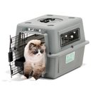 Petmate Sky Dog & Cat Kennel, Gray, 21-in, up to 15-lbs