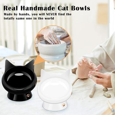 Show full view: PetNF Slanted Elevated Cat Bowl, Black & White, 0.75-cup, 2 count slide 3 of 7