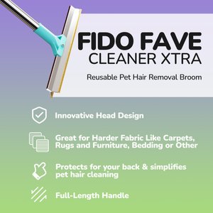 Fido Fave Xtra with Telescopic 51-in Handle Pet Hair Removal Broom