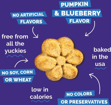 Show full view: Fruitables Pumpkin & Blueberry Flavor Dog Treats, 7-oz bag slide 6 of 12