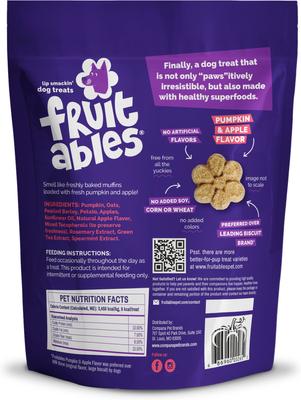 Show full view: Fruitables Pumpkin & Apple Flavor Dog Treats, 20-oz bag slide 3 of 13