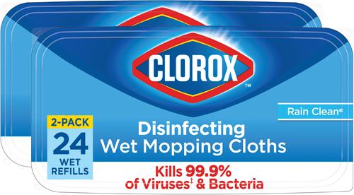 Show full view: Clorox Rain Clean Disinfecting Wet Mop Cloths, 48 count slide 3 of 10