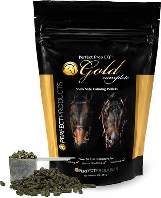 Show full view: Perfect Products Perfect Prep EQ Gold Complete Calming Pellets Horse Supplement, 1-lb bag slide 2 of 5