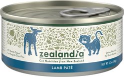 Zealandia Lamb Grain-Free Pate Wet Cat Food, 3.2-oz can, case of 24