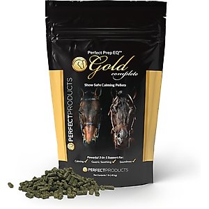 Perfect Products Perfect Prep EQ Gold Complete Calming Pellets Horse Supplement, 1-lb bag