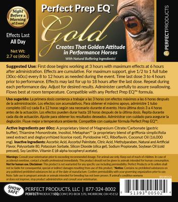 Show full view: Perfect Products Perfect Prep EQ Gold Paste Horse Supplement, 60-mL tube slide 6 of 6