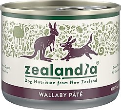 Zealandia Adult Grain-Free Wallaby Pate Canned Dog Food, 6-oz can, case of 24