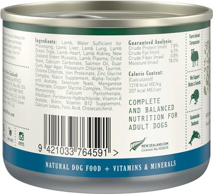 Show full view: Zealandia Adult Grain-Free Lamb Pate Canned Dog Food, 6-oz can, case of 24 slide 3 of 7