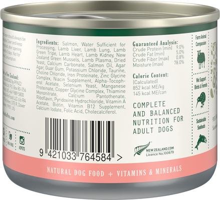 Show full view: Zealandia Adult Grain-Free Salmon Pate Canned Dog Food, 6-oz can, case of 24 slide 3 of 7