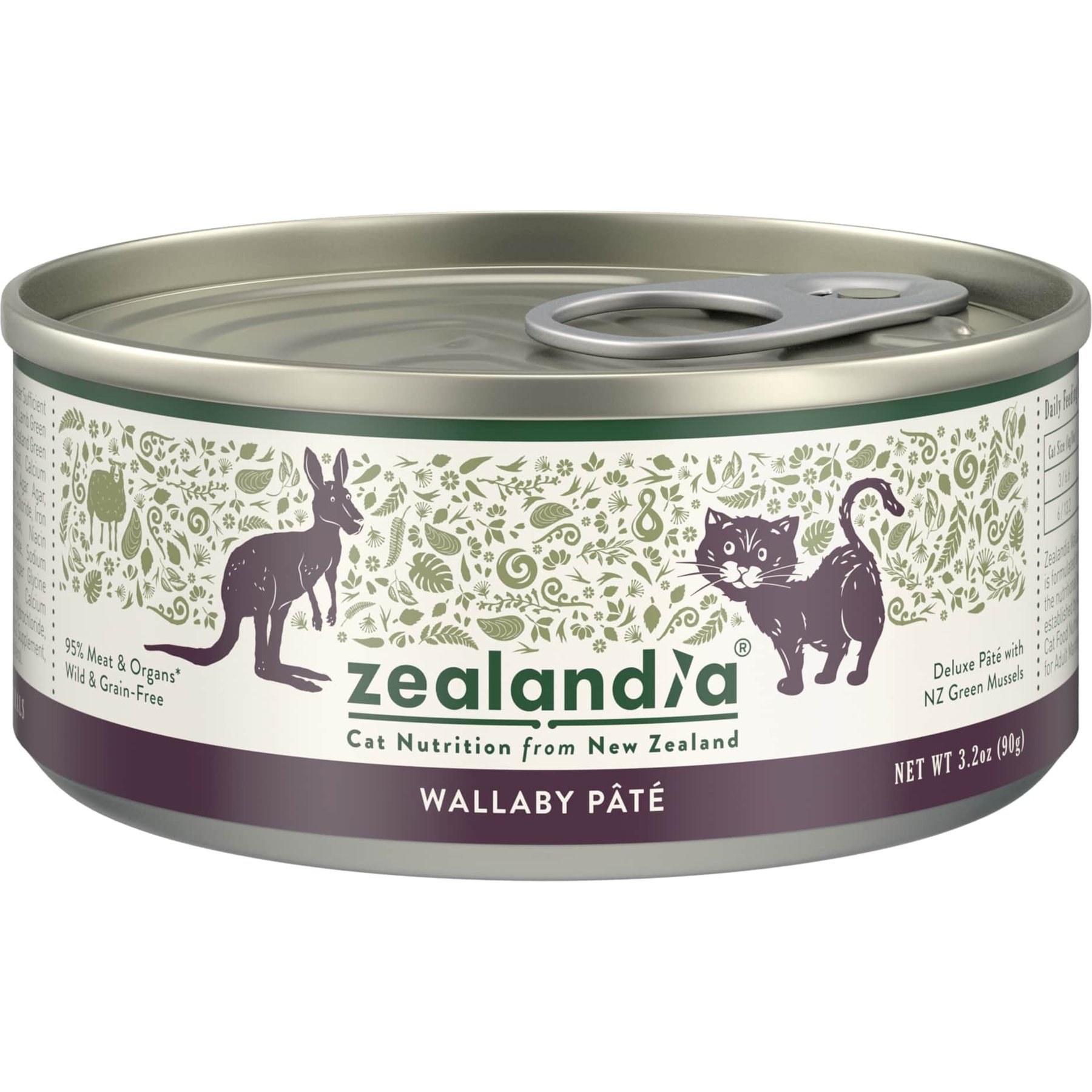 Zealandia Wallaby Grain-Free Pate Wet Cat Food, 3.2-oz can, case of 24