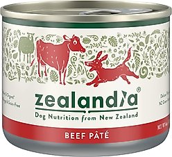 Zealandia Adult Grain-Free Beef Pate Canned Dog Food, 6-oz can, case of 24