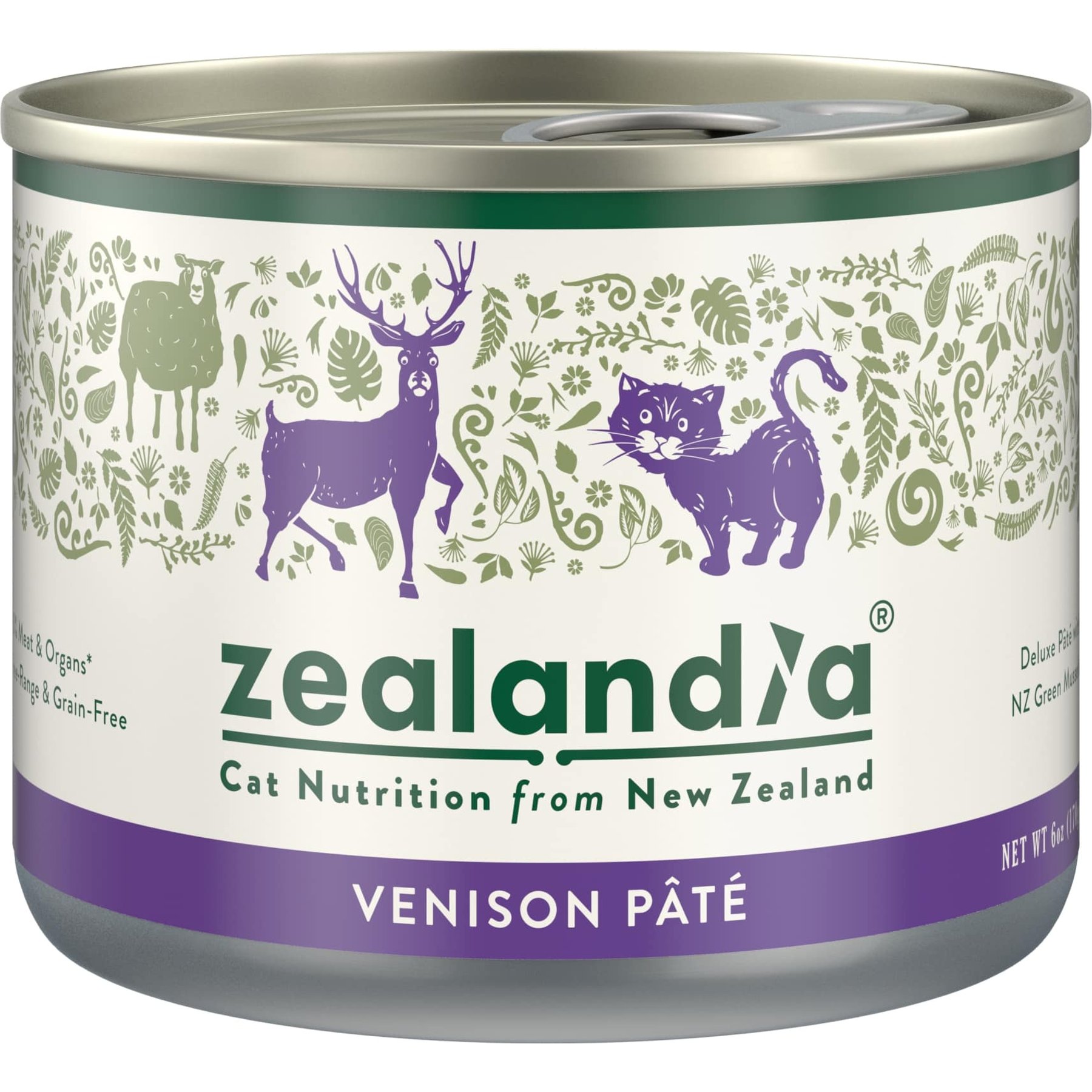 Zealandia Venison Grain-Free Pate Wet Cat Food, 6-oz can, case of 24