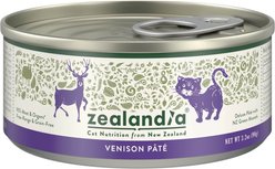 Zealandia Venison Grain-Free Pate Wet Cat Food, 3.2-oz can, case of 24