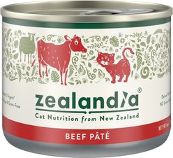 Zealandia Beef Grain-Free Pate Wet Cat Food, 6-oz can, case of 24