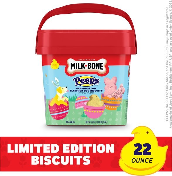 Milk-Bone PEEPS Dog Treats, 22-oz pail