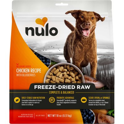 Nulo Nulo Chicken & Blueberries Grain-Free Freeze-Dried Raw Dog Food, 18-oz bag