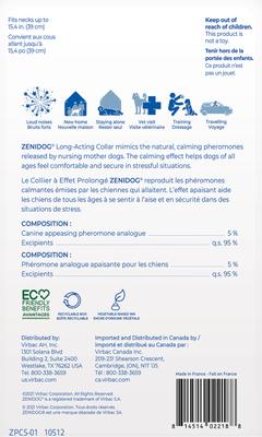 Show full view: Virbac Zenidog Long-Acting Calming Collar for Dogs, Small: up to 18.3-in neck slide 8 of 11