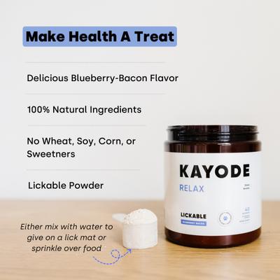 Show full view: Kayode Relax Bacon Flavor Powder Calming Supplement for Dogs, 40 count jar slide 9 of 10