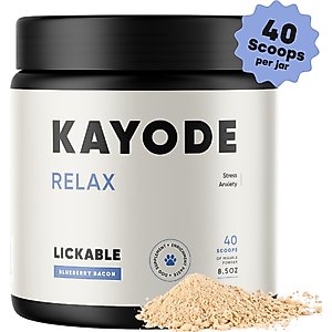 Kayode Relax Bacon Flavor Powder Calming Supplement for Dogs, 40 count jar
