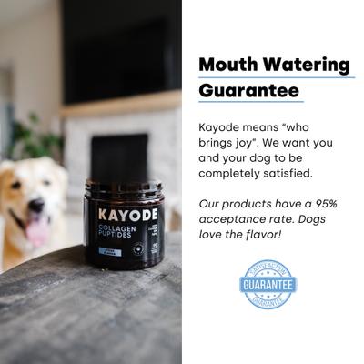 Show full view: Kayode Collagen Puptides Liver Flavored Powder Joint Supplement for Senior Dogs, 90 count jar slide 8 of 11