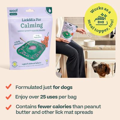 Show full view: Woof LickMixes Calming Lickable Dog Treat, 5.5-oz bag slide 5 of 9