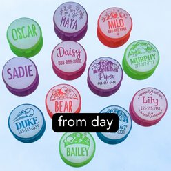 Besties Glow in the Dark Superbloom Slide-On AirTag Holder Jingle-Free Silicone Personalized Dog & Cat ID Tag, Glow Orange slide 2 of 7