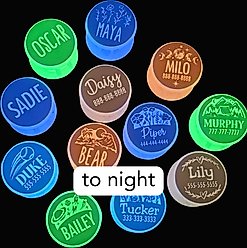 Besties Glow in the Dark Slide-On AirTag Holder Jingle-Free Silicone Personalized Dog & Cat ID Tag, Glow Pink slide 2 of 7