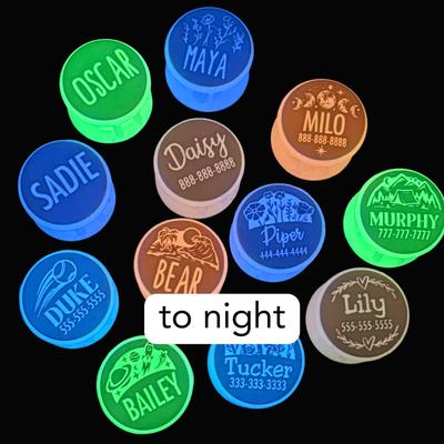 Show full view: Besties Glow in the Dark Mountain Adventure Slide-On AirTag Holder Jingle-Free Silicone Personalized Dog & Cat ID Tag, Glow Green slide 4 of 8