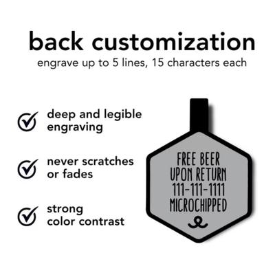 Show full view: Besties Glow in the Dark Mountain Adventure Jingle-Free Silicone Personalized Dog ID Tag, Glow Blue slide 6 of 11