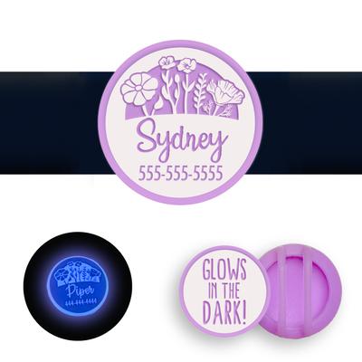 Show full view: Besties Glow in the Dark Superbloom Slide-On AirTag Holder Jingle-Free Silicone Personalized Dog & Cat ID Tag, Glow Purple slide 1 of 8