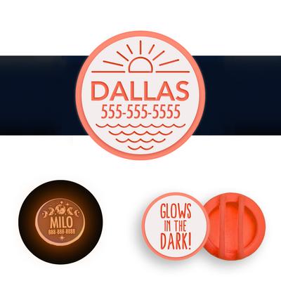 Show full view: Besties Glow in the Dark Salt & Sun Slide-On AirTag Holder Jingle-Free Silicone Personalized Dog & Cat ID Tag, Glow Orange slide 1 of 9