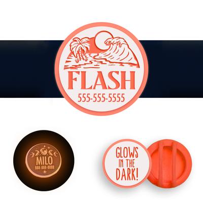 Show full view: Besties Glow in the Dark Life is a Beach Slide-On AirTag Holder Jingle-Free Silicone Personalized Dog & Cat ID Tag, Glow Orange slide 1 of 8
