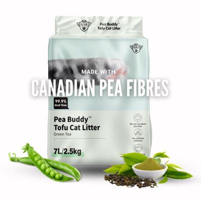 Show full view: One for Pets Pea Buddy Canadian Pea Based Clumping Tofu Cat Litter, 5.51-lb bag, Green Tea, 1 count slide 7 of 8