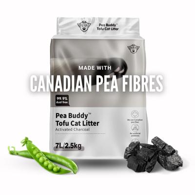 Show full view: One for Pets Pea Buddy Canadian Pea Based Clumping Tofu Cat Litter, 5.51-lb bag, Charcoal, 4 count slide 8 of 9