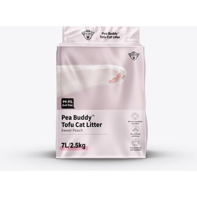 One for Pets One for Pets Pea Buddy Canadian Pea Based Clumping Tofu Cat Litter, 5.51-lb bag, Sweet Peach, 4 count