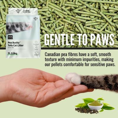 Show full view: One for Pets Pea Buddy Canadian Pea Based Clumping Tofu Cat Litter, 5.51-lb bag, Green Tea, 1 count slide 5 of 8