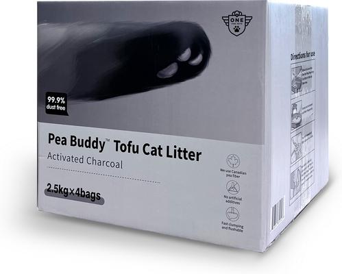 Show full view: One for Pets Pea Buddy Canadian Pea Based Clumping Tofu Cat Litter, 5.51-lb bag, Charcoal, 4 count slide 3 of 9
