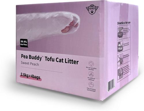 Show full view: One for Pets Pea Buddy Canadian Pea Based Clumping Tofu Cat Litter, 5.51-lb bag, Sweet Peach, 4 count slide 3 of 9
